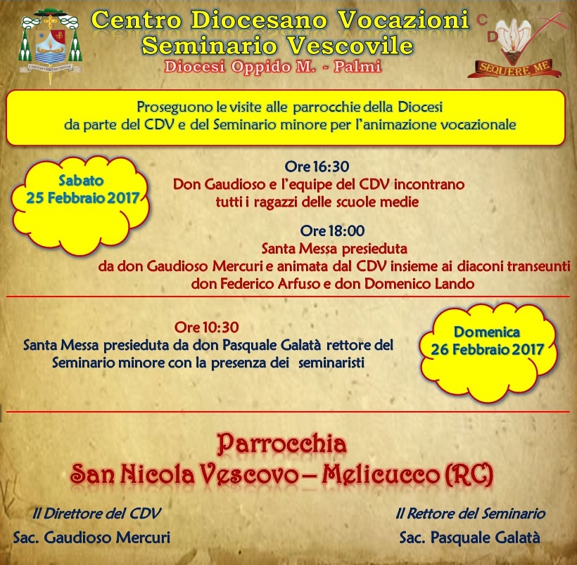 Visita della Centro diocesano vocazioni e del Seminario Vescovile alla parrocchia ‘San Nicola’ in Melicucco