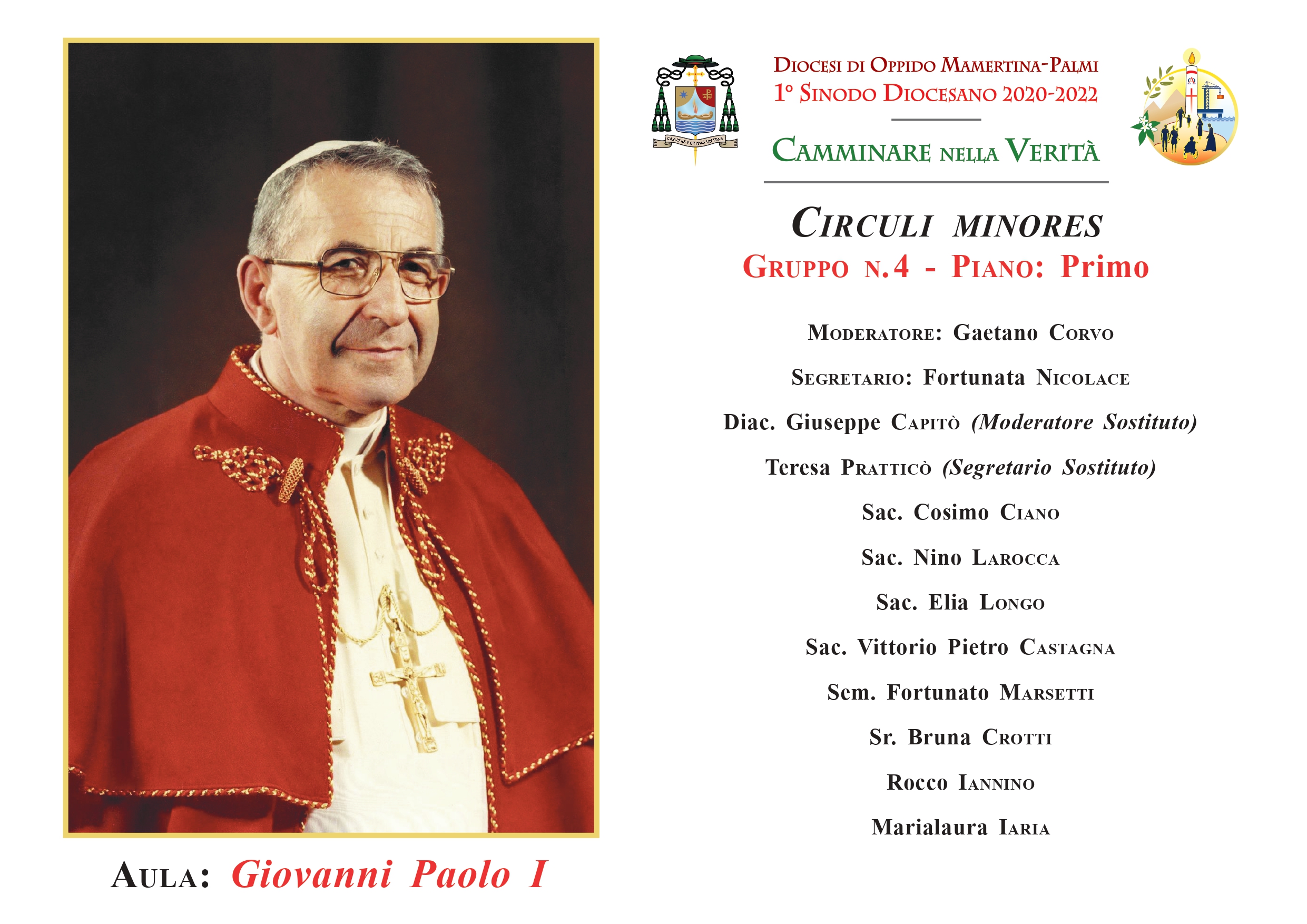 venerdì 3 Dicembre 15:00 Sinodo Circuli Minores Gruppo 4Inizio: 03/12/2021 15:00