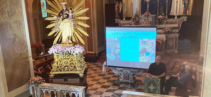 Presentato il restauro della settecentesca statua lignea di Maria SS. del Carmelo di Cittanova