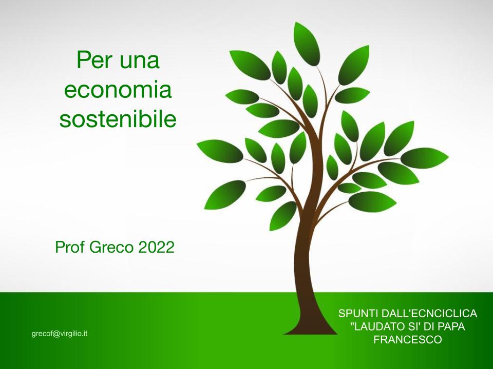 Per un’economia sostenibile
